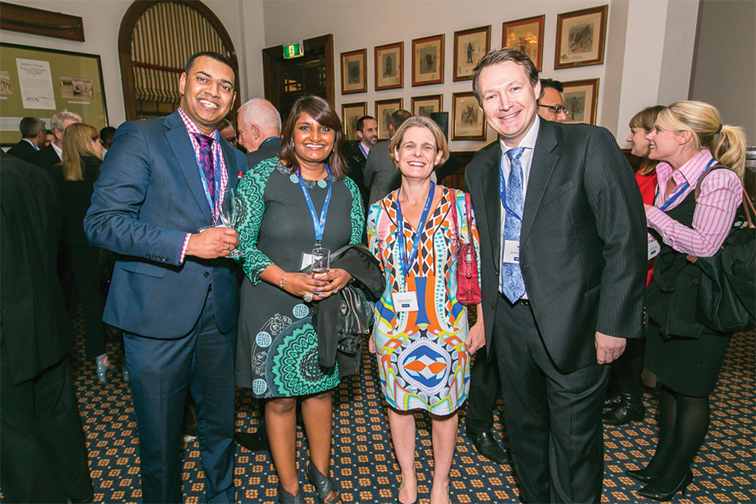 Guests posing together at the Women Lead gala dinner